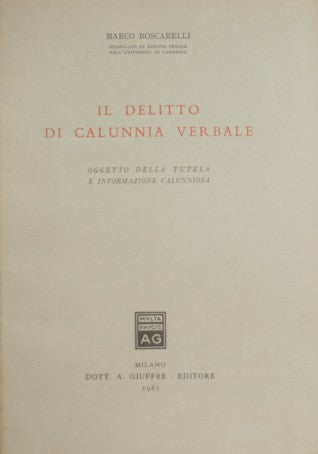 Il delitto di calunnia verbale