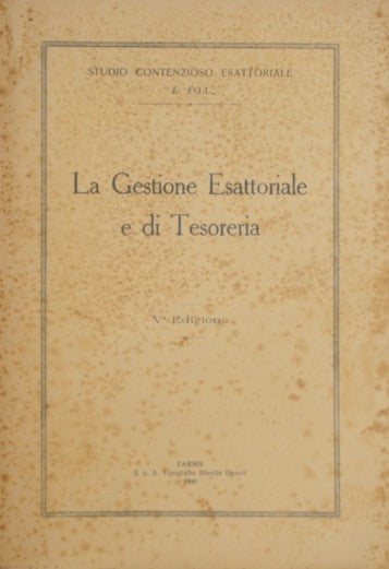 La gestione esattoriale e di tesoreria