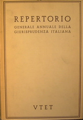 General repertoire of Italian jurisprudence with bibliographical and legislative information