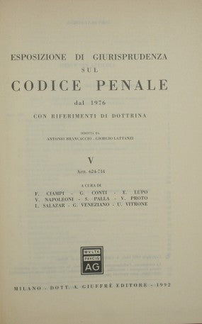 Exposition of jurisprudence on the penal code since 1976. Vol. V, articles. 624-734
