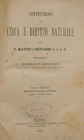 Istituzioni di etica e diritto naturale