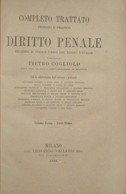 Tratado teórico y práctico completo de Derecho Penal.