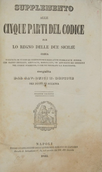 Supplemento alle cinque parti del Codice per lo Regno delle due Sicilie