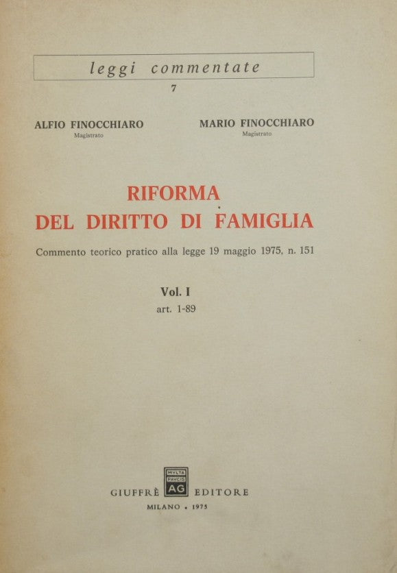 Riforma del diritto di famiglia