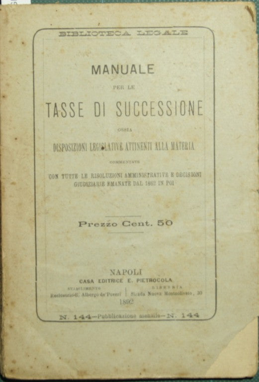 Manuale per le tasse di successione