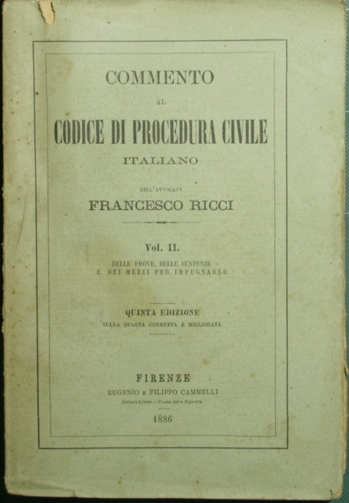 Commento al codice di procedura civile italiano. Vol. II