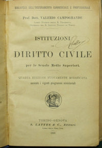 Istituzioni di diritto civile; Istituzioni di diritto commerciale