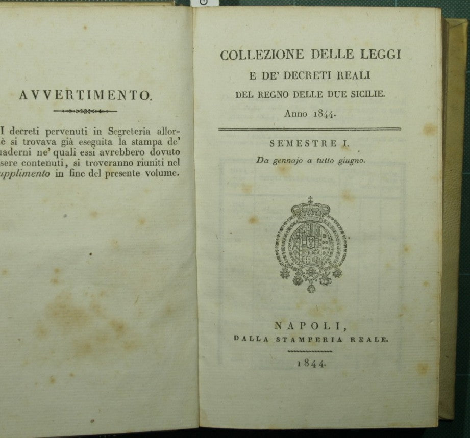 Collezione delle leggi e de' decreti reali del Regno delle Due Sicilie. Anno 1844
