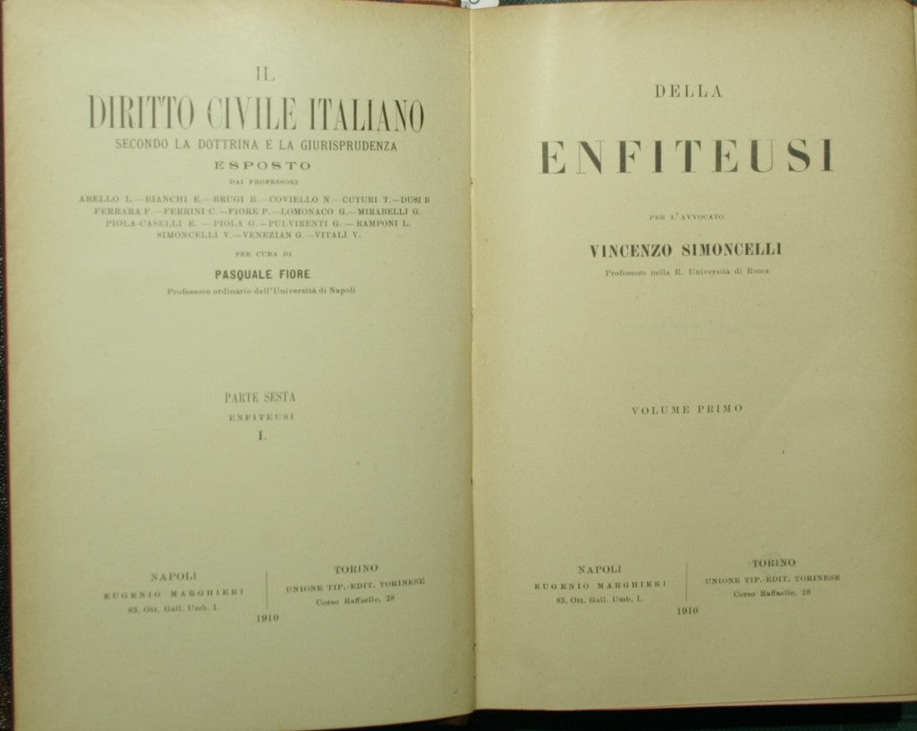 Della enfiteusi. Vol. I