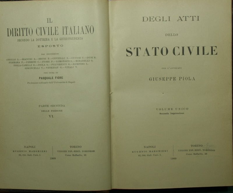 Degli atti dello stato civile