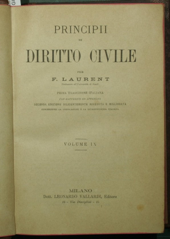 Principii di diritto civile. Vol. IX