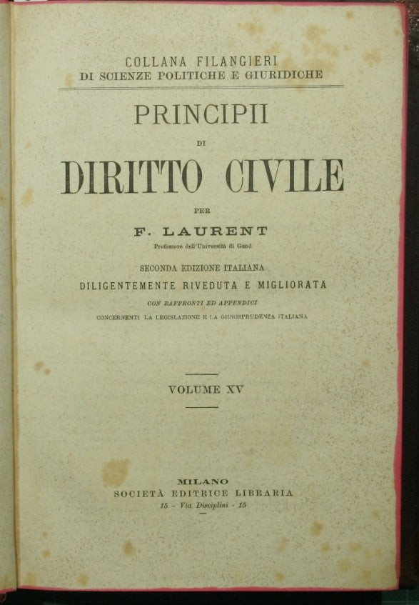 Principii di diritto civile. Vol. XV