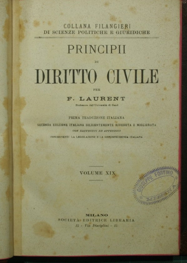 Principii di diritto civile. Vol. XIX
