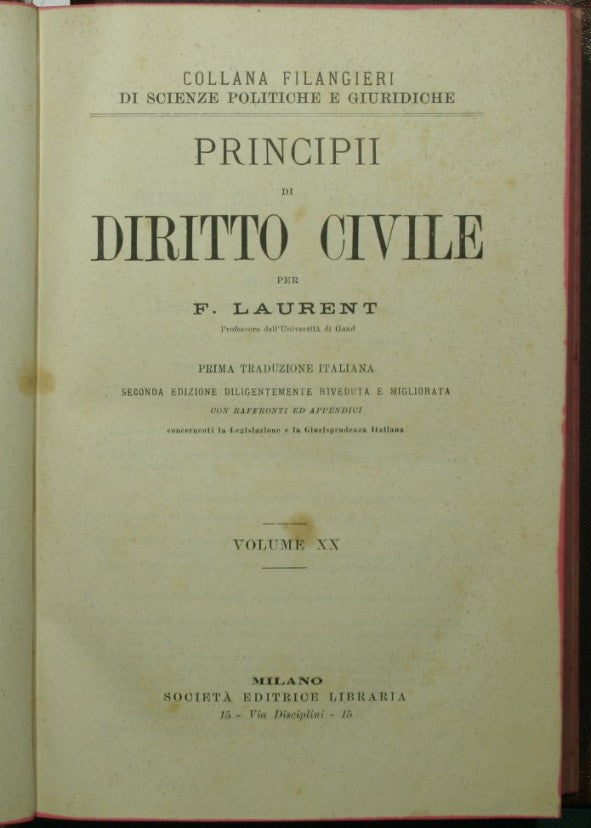 Principii di diritto civile. Vol. XX