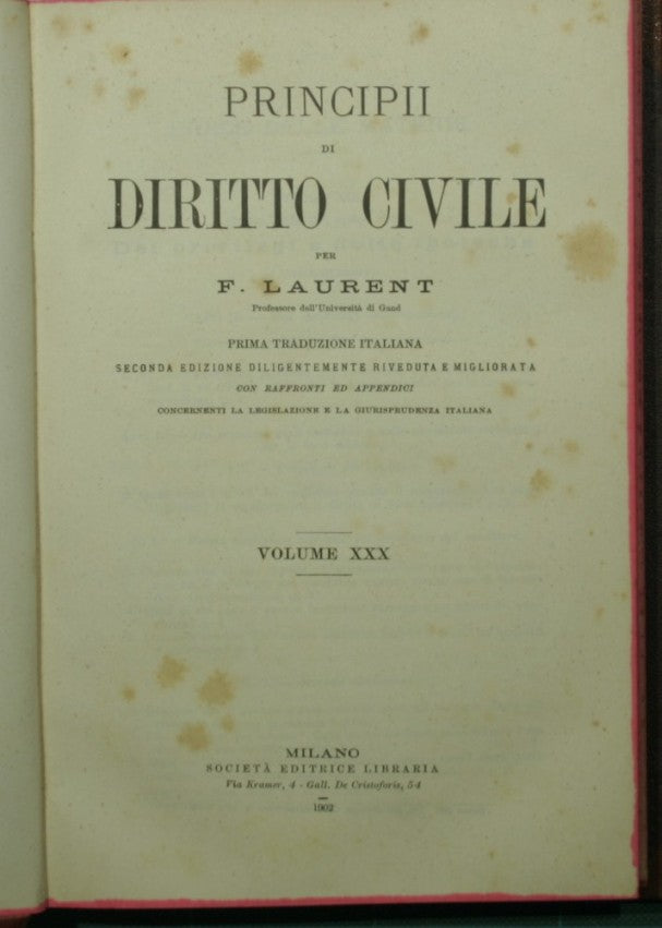 Principii di diritto civile. Vol. XXX