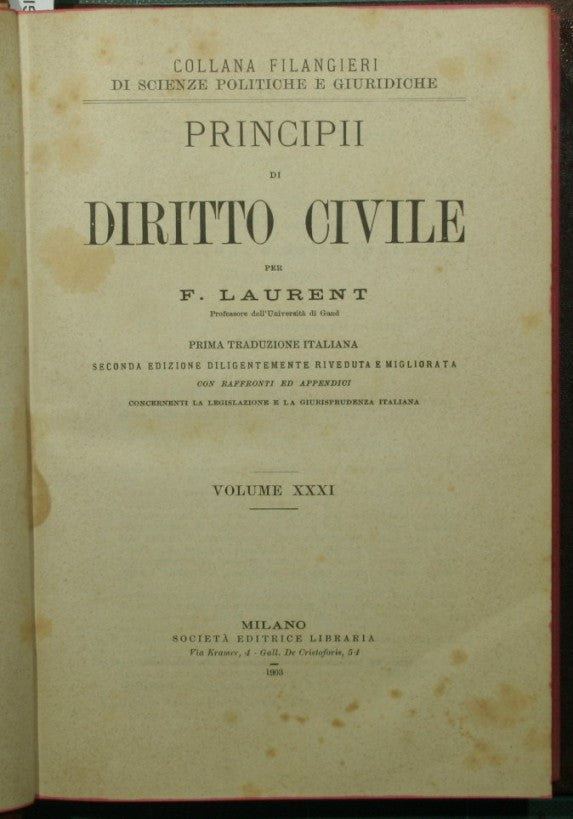 Principii di diritto civile. Vol. XXXI