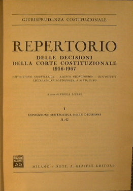 Directory of decisions of the Constitutional Court 1956 -1967 Volume I, II and III