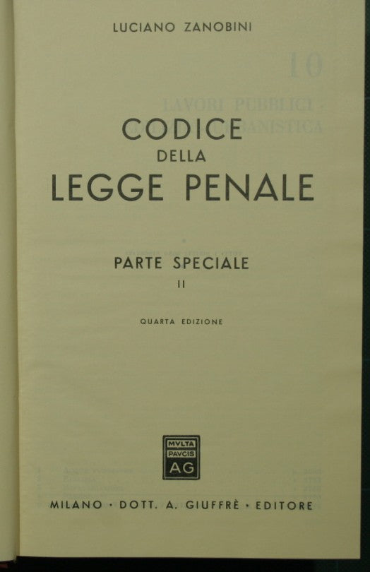 Codice della legge penale. Vol. II