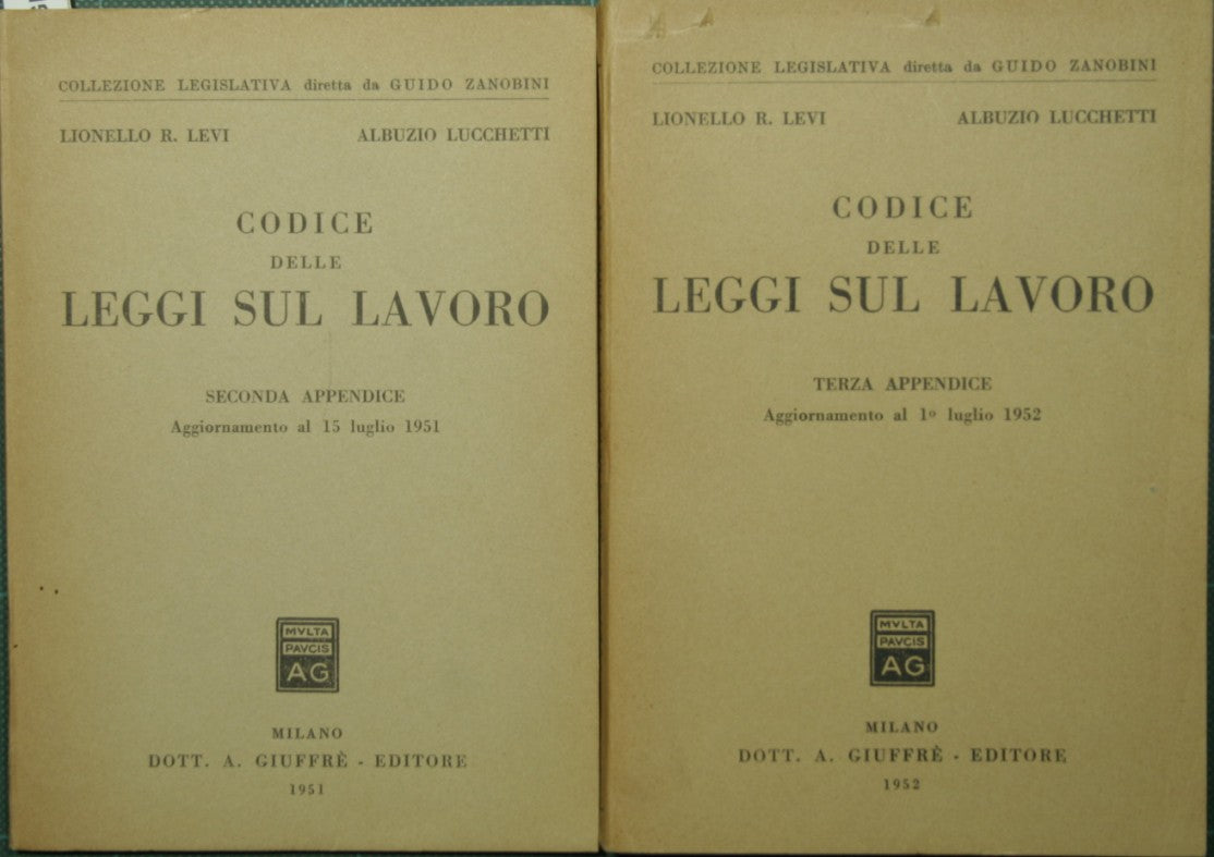 Codice delle leggi sul lavoro - Seconda appendice; Terza appendice