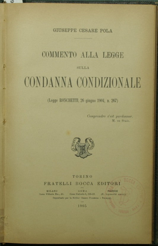 Commento alla legge sulla condanna condizionale