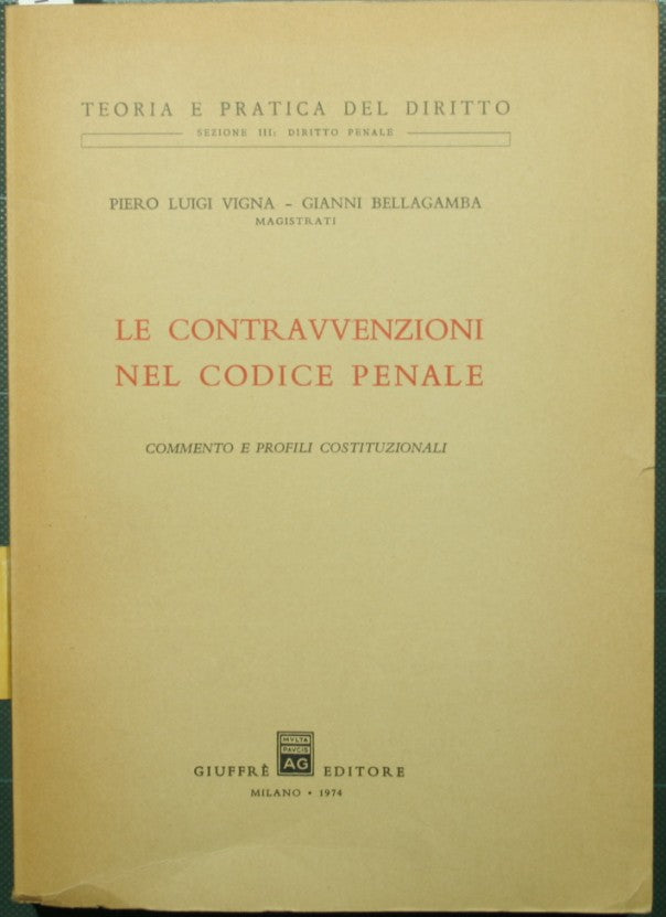 La contravvenzioni nel codice penale