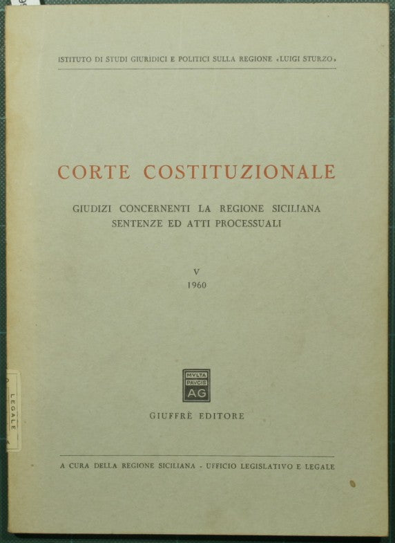 Corte Costituzionale - Giudizi concernenti la Regione siciliana