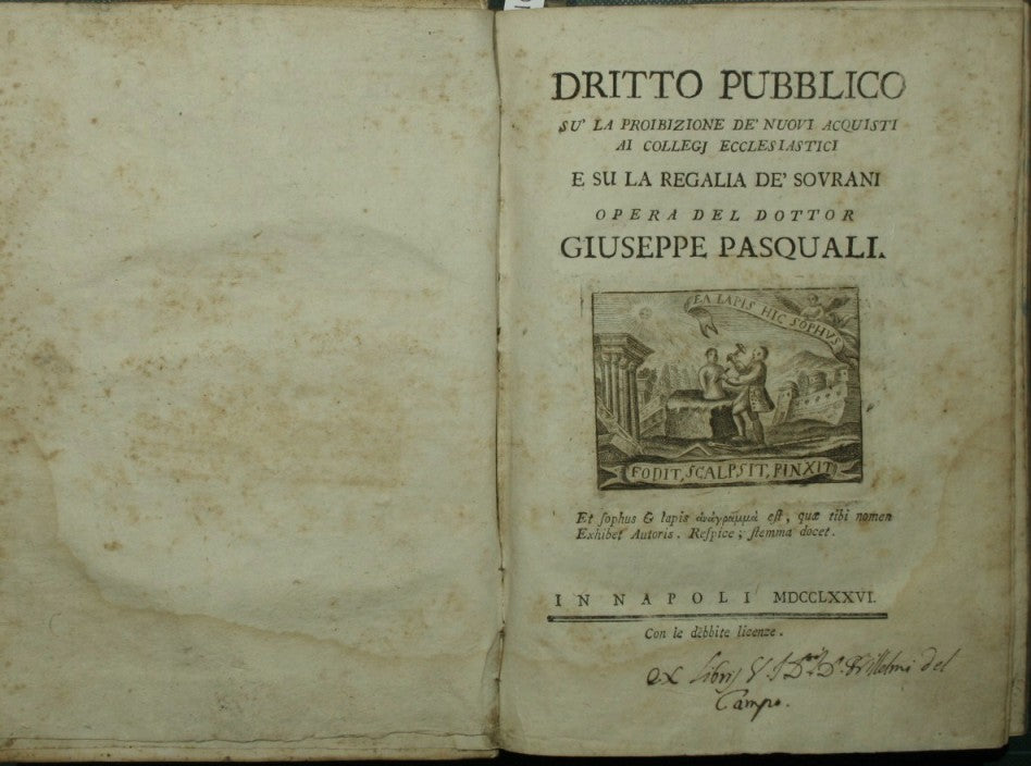 Public law on the prohibition of new purchases by ecclesiastical colleges and on the royalty of sovereigns