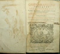Gasparis Antonii Thesauri I.C. Taurinensis equitis & comitis ac in supremo Senatu pedemontano senatoris Quaestionum forensium