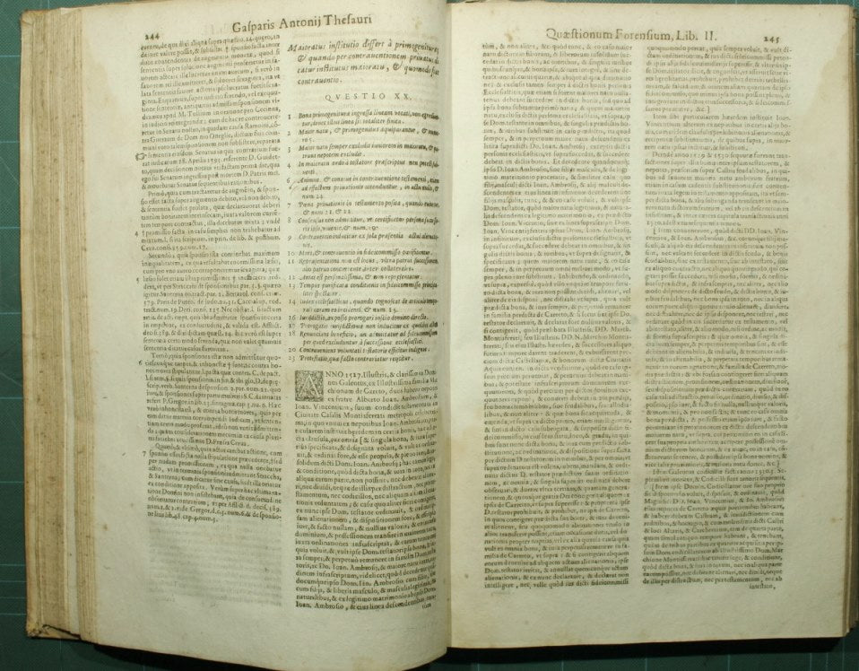 Gasparis Antonii Thesauri I.C. Taurinensis equitis & comitis ac in supremo Senatu pedemontano senatoris Quaestionum forensium