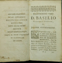Jacobi Gothofredi Manual juris, seu parva juris mysteria, ubi quatuor secuencia continenteur. Juris civilis romanos
