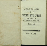 Collezione di scritture di regia giurisdizione. Vol. IX