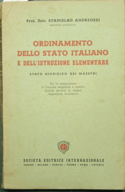 Ordinamento dello Stato italiano e dell'istruzione elementare