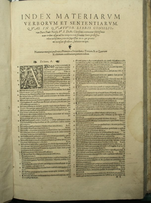 Repertorium in quatuor volumi. Consiliorum Petri Pauli Parisij Consentini