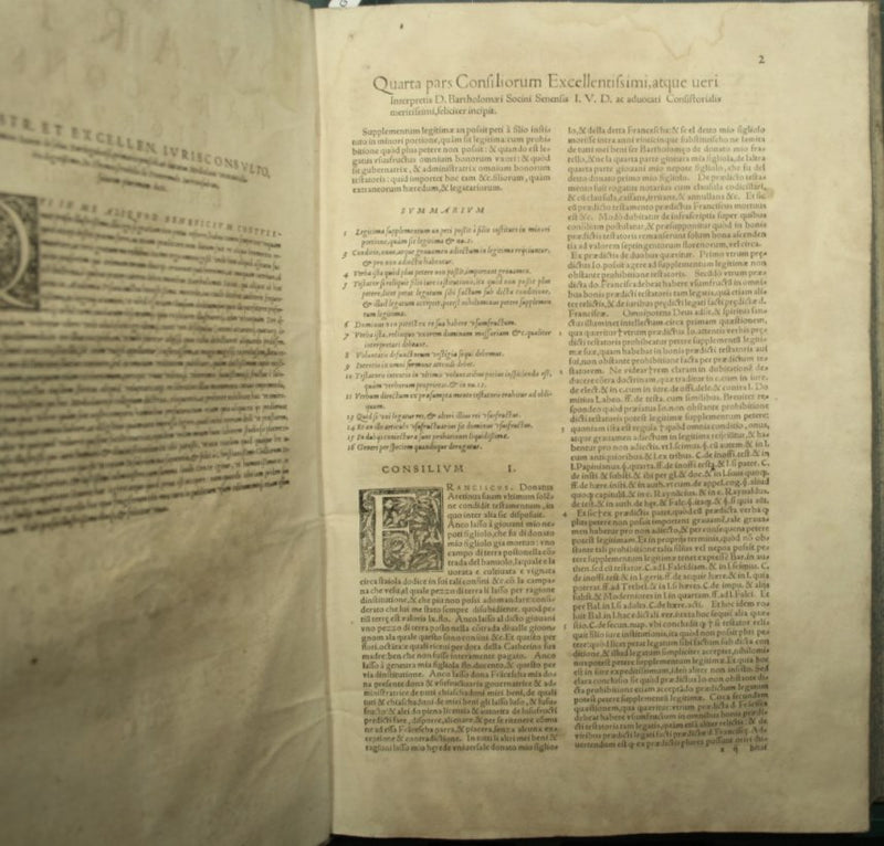 Quarta pars Consiliorum Dom. Bartholomaei Socini Senensis