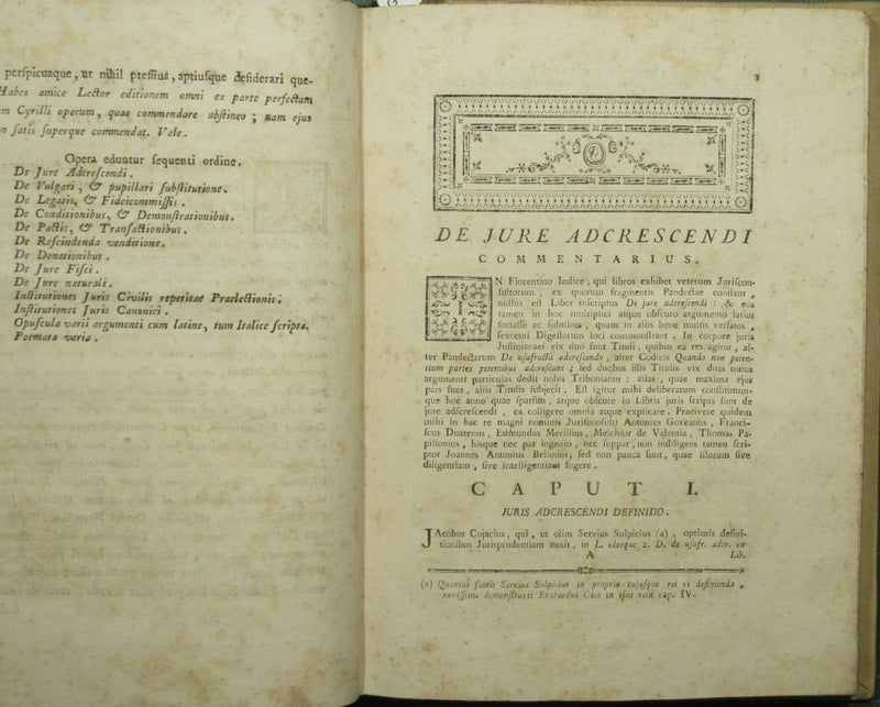 Josephi Cyrilli jurisconsulti, et primarii antecessoris Neapolitani Opera omnia