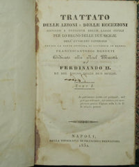 Treaty of actions and exceptions according to the principles of civil laws for the Kingdom of the Two Sicilies