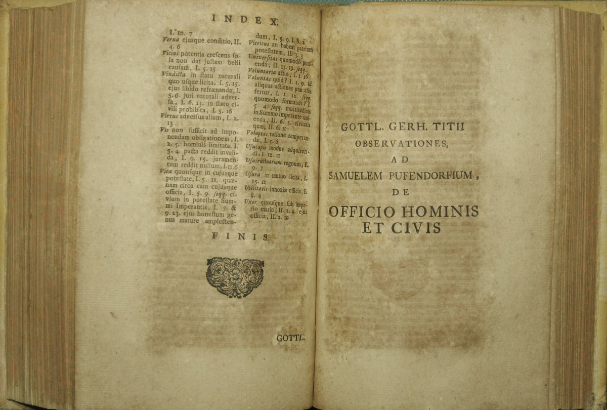 S. Pufendorfii, De officio hominis et civis secundum legem naturalem libri duo