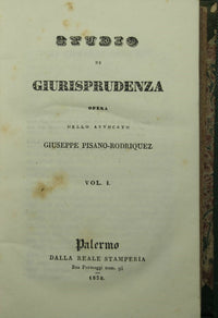Studio di giurisprudenza. Vol. I