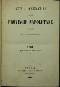 Documentos gubernamentales de las provincias napolitanas. 1861
