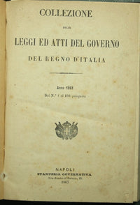 Collection of laws and acts of the government of the Kingdom of Italy. Year 1861