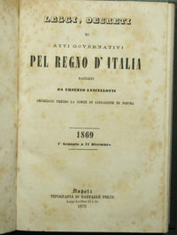 Leggi, decreti ed atti governativi pel Regno d'Italia. 1869