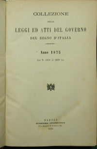 Collezioni delle leggi ed atti del governo del Regno d'Italia. Anno 1875