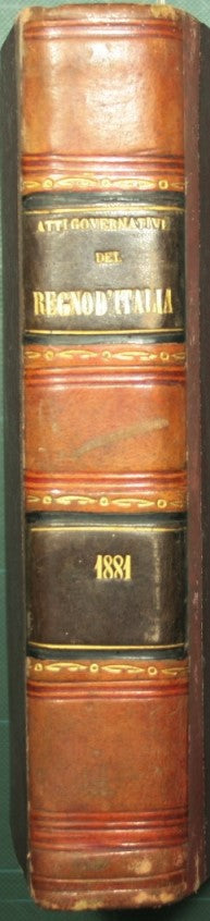 Laws, decrees and government acts of the Kingdom of Italy. 1881