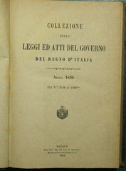 Collezioni delle leggi ed atti del governo del Regno d'Italia. Anno 1886