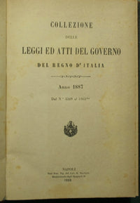 Colecciones de leyes y actos del gobierno del Reino de Italia. Año 1887