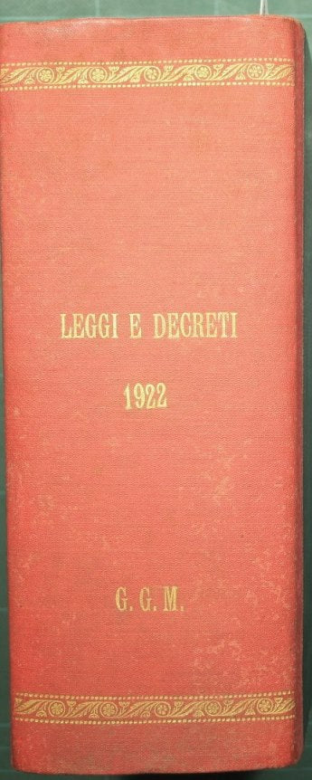 The laws and royal decrees according to the order of insertion in the Official Gazette. Year 1922