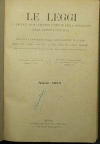 The laws and royal decrees according to the order of insertion in the Official Gazette. Year 1923