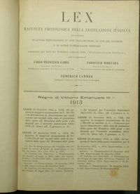 The former. Chronological collection of Italian legislation. Year 1913
