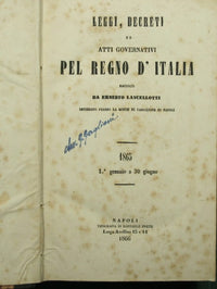 Leggi, decreti ed atti governativi pel Regno d'Italia. 1865