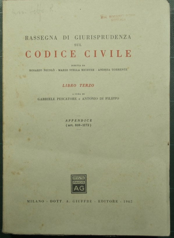 Revisión de jurisprudencia sobre el Código Civil - Libro III, Apéndice